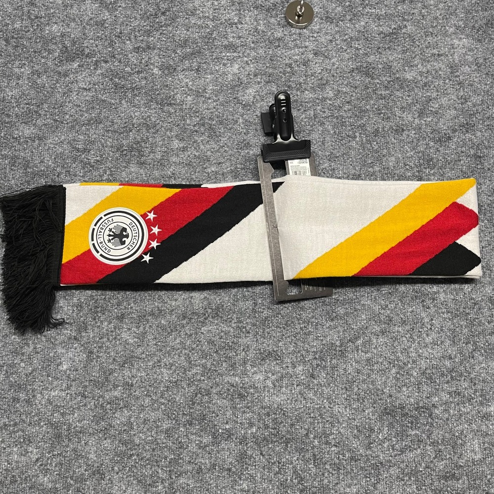 Adidas Germany DFB Scarf White Black Red Yellow Soccer Fan Gear KC6688 NEW